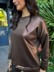 Chocolate Metallic Sweat Top India