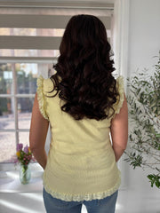 Lemon Ruffle Lace Vest Lola
