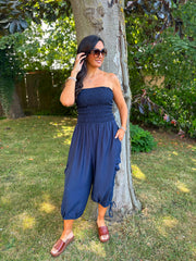 Navy Cargo Pocket Jumpsuit Verity