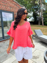 Coral Cotton Top Kimberly