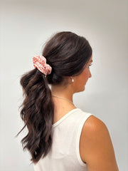 Rose Dogtooth Pattern Scrunchie