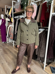 Khaki Cropped Trench Coat