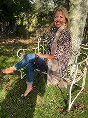 Chocolate Geometric Print Top Ayla