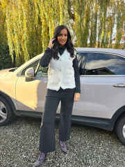 Winter White Soft Fringed Waistcoat Selma