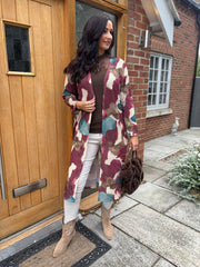 Wine Watercolour Shimmer Cardigan Freya