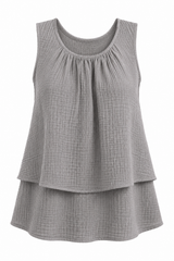Mocha Layered Bubble Cotton Vest Quinn
