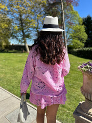Candy Pink Paisley Bubble Cotton Skort Set Isobel