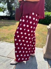 Wine Polka Dot Trousers Reagan