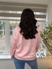 Pink Ruffle Sleeve Sweatshirt Ava