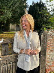 Stone Ribbed Knit Scarf Two Piece Jo