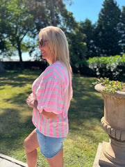 Stone Puff Sleeve Striped Top Erin