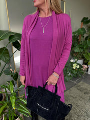 Grape Soft Drape Cardi Flora