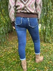 Denim Fringed Pocket Jeans