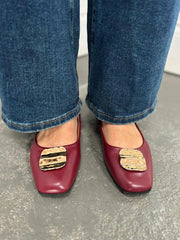 Wine Hammered Gold Flats