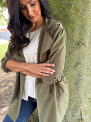 Khaki Tie Waist Jacket Charlotte