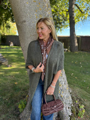 Khaki Cosy Edge To Edge Cardi Mabel