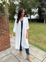 Winter White Super Soft Longline Cardi Mary