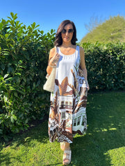 Chocolate Mediterranean Palm Dress Indie