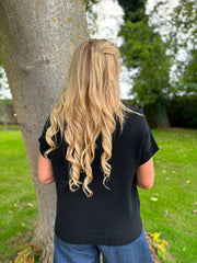 Black Ribbed Detail Knit Petra