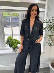 Black Multi Hole Shrug Paloma