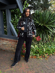 Black Swirl Pattern Coat Elsa