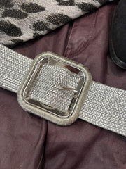 Silver Square Buckle Belt