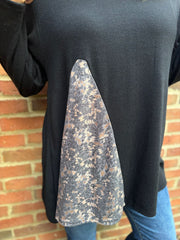 Black Speckle Knit Top Danielle