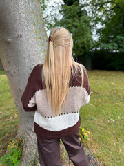 Chocolate Block Stitch Cardigan Edie