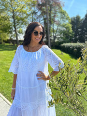 White Broderie Bardot Dress Orla