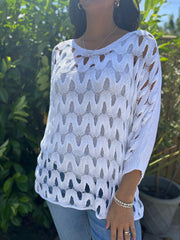 White Wave Open Knit Jumper Marian