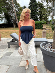 Navy Handkerchief Tube Top Tina