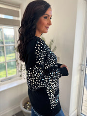 Black Sequin Sparkle Cardi Gemma