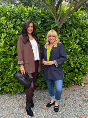 Navy Leopard Lined Blazer Ashley