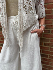 Stone Wide Leg Pull on Silvia Trousers