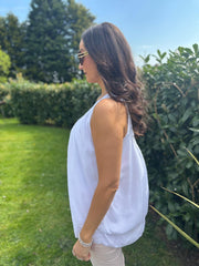 White Crochet Detail Vest Moira