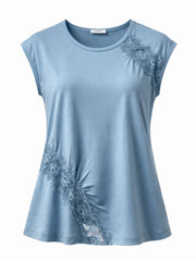 Light Blue Lace Detail Top Amanda