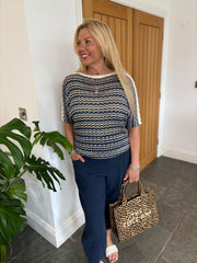 Navy Multi Stripe Knit Hayley