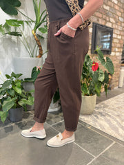 Chocolate Frill Pocket Trousers Sasha