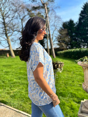 Light Blue Leopard Tee Reese