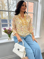 Yellow Floral Ruffle Blouse Eloise