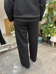 Black Diamante Seam Front Trousers Nina