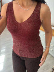Wine Shimmer Knit Vest Palmer