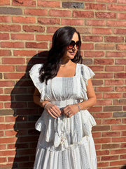 White Boho Tiered Skirt Co-Ord Frankie