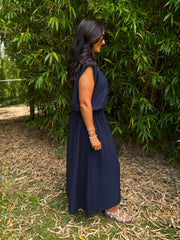 Navy Top & Skirt Set Daniella