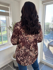 Chocolate Flower Blouse Gloria