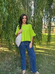 Lime Reverse Seam Round Neck Diana