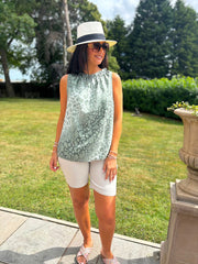 Khaki Ombre Leopard Top Tiana