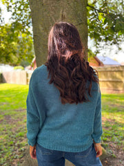 Teal Cosy Knit Cardi Sofia