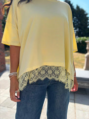 Lemon Lace Hem Tee Beryl