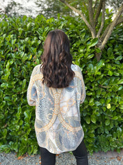 Winter White Greek Key Chain Knit Ava